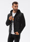 Vyriška džinsinė striukė/džemperis Ombre C322 juoda цена и информация | Vyriškos striukės | pigu.lt