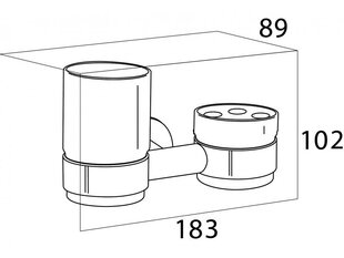 " Tiger Boston " stiklines/dantų šepetėlio laikiklis vonios ir dušo цена и информация | Набор акскссуаров для ванной | pigu.lt