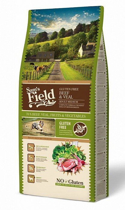 Sam's Field Adult Medium Beef&Vea sausas maistas šunims, 13 kg цена и информация | Sausas maistas šunims | pigu.lt