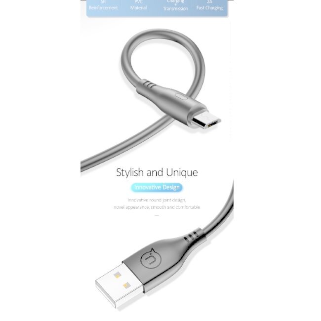 Kabelis Usams SJ268USB02, USB A - micro USB, 1 m цена и информация | Kabeliai ir laidai | pigu.lt