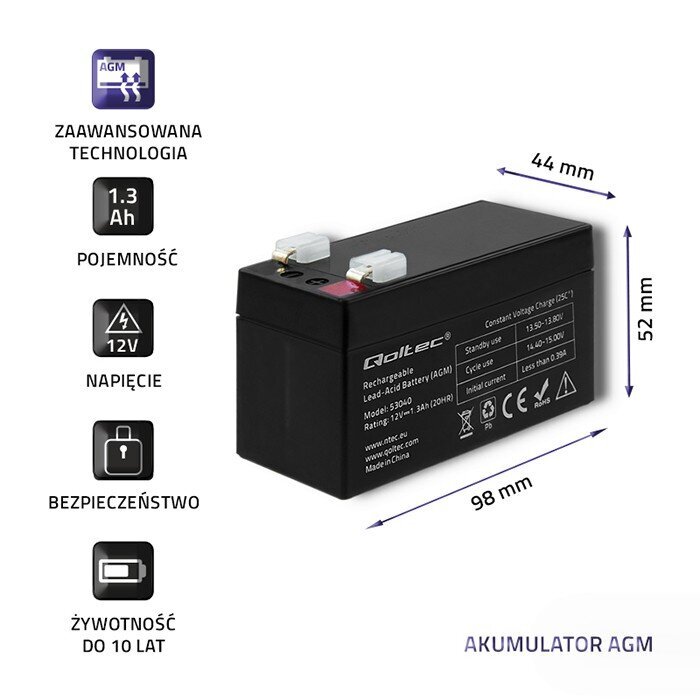 Qoltec 53040 kaina ir informacija | Nepertraukiamo maitinimo šaltiniai (UPS) | pigu.lt