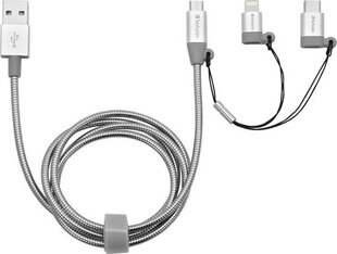 Verbatim 48870, Lightning/USB-C/Micro B kaina ir informacija | Laidai telefonams | pigu.lt