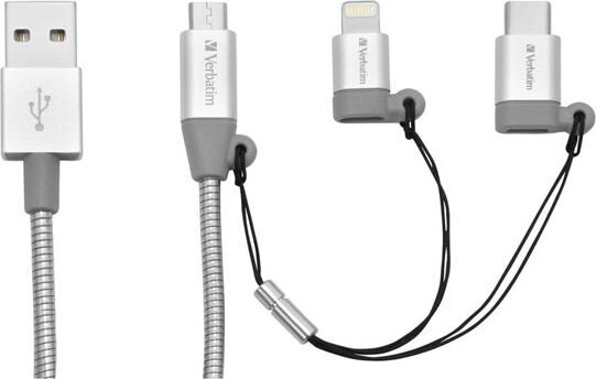 Verbatim 48870, Lightning/USB-C/Micro B kaina ir informacija | Laidai telefonams | pigu.lt