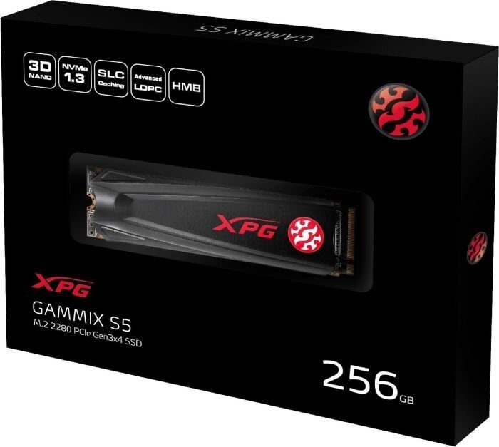 ADATA XPG GAMMIX S5 256GB PCIe Gen3x4 M.2 2280 kaina ir informacija | Vidiniai kietieji diskai (HDD, SSD, Hybrid) | pigu.lt