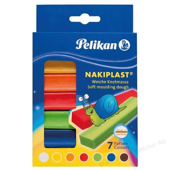 Plastilinas Pelikan Nakiplast 7 spalvų 125g kaina ir informacija | Piešimo, tapybos, lipdymo reikmenys | pigu.lt