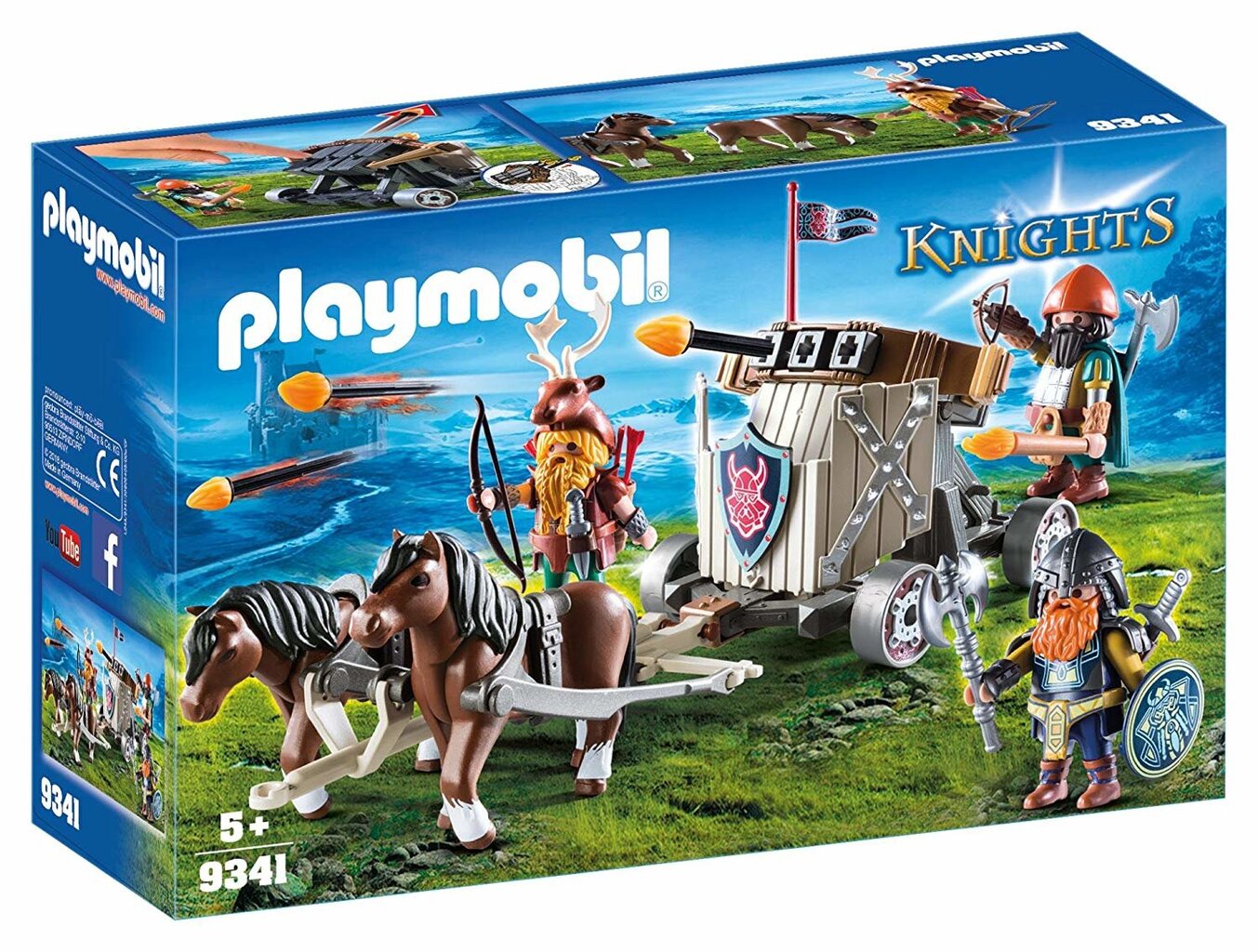 9341 PLAYMOBIL® Knights, Катапульта и лошади цена | pigu.lt