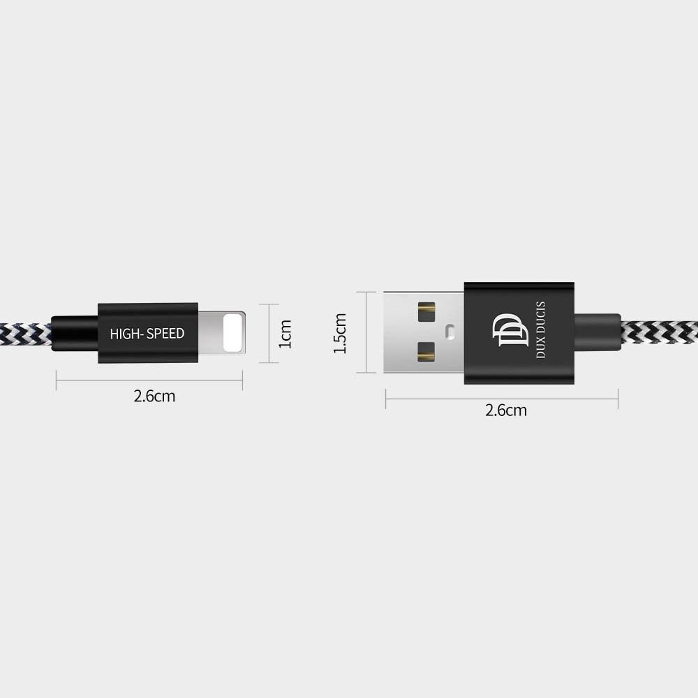 Dux Ducis K-ONE Series USB / Lightning 2.1A 1m laidas, Juoda цена и информация | Laidai telefonams | pigu.lt