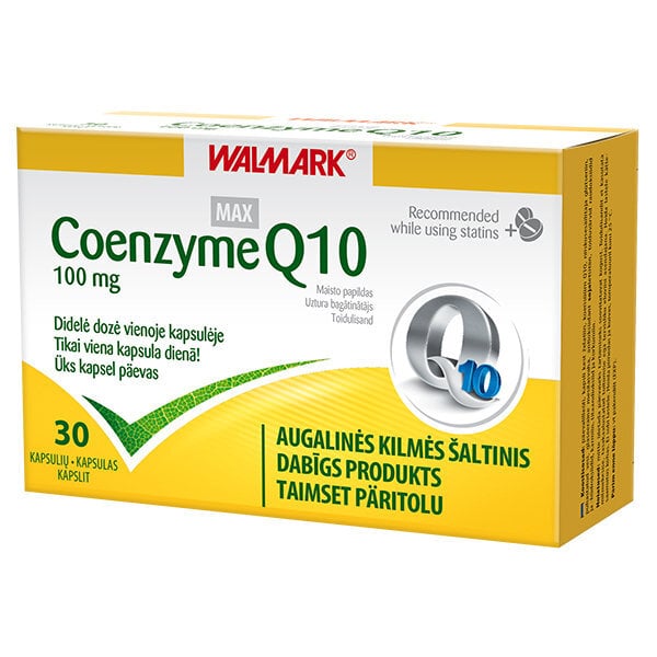 Maisto papildas Coenzyme Q10 100 mg, 30 kapsulių цена и информация | Vitaminai, maisto papildai, preparatai gerai savijautai | pigu.lt