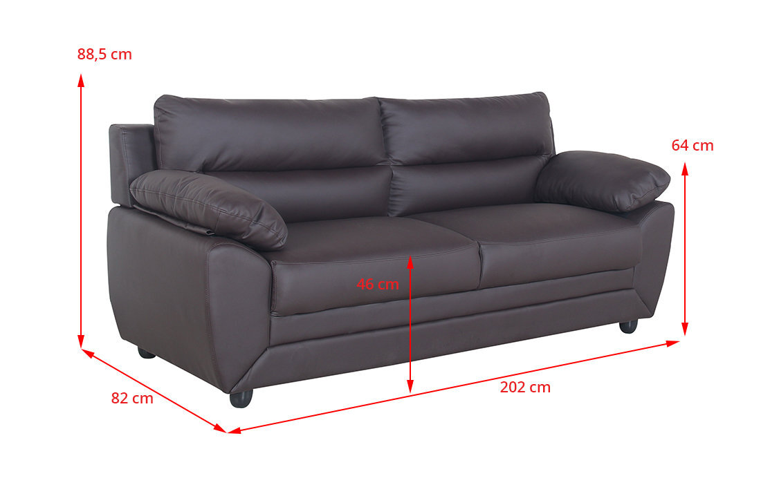 Sofa Milano 3S, ruda цена и информация | Sofos | pigu.lt