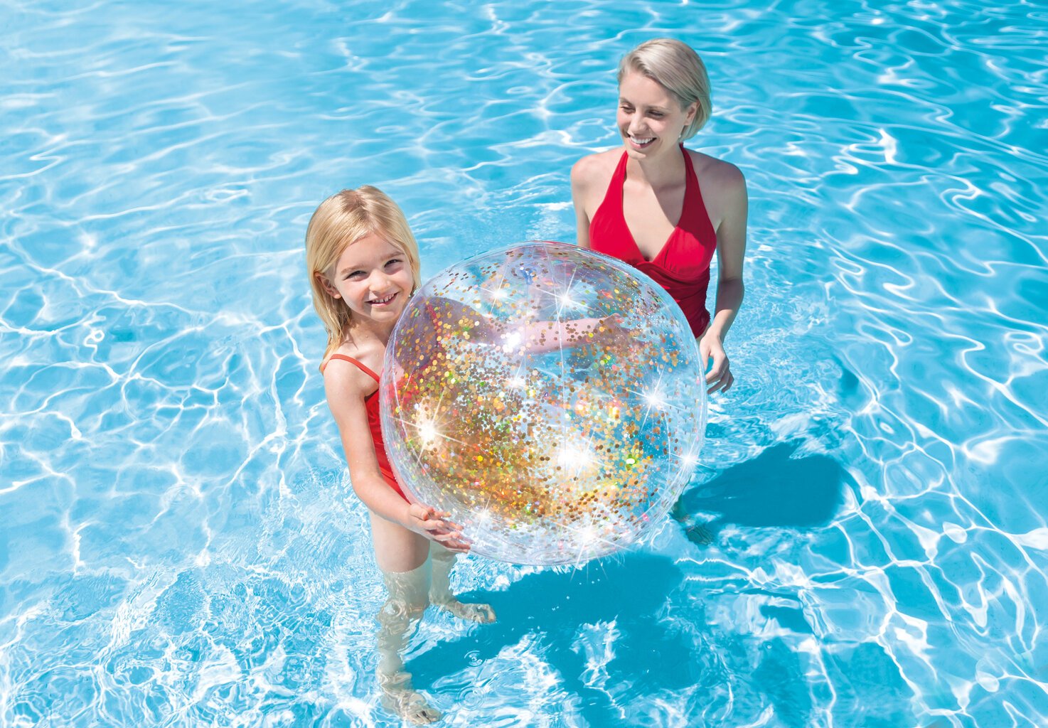 Pripučiamas kamuolys Intex Glitter, 71 cm kaina ir informacija | Pripučiamos ir paplūdimio prekės | pigu.lt
