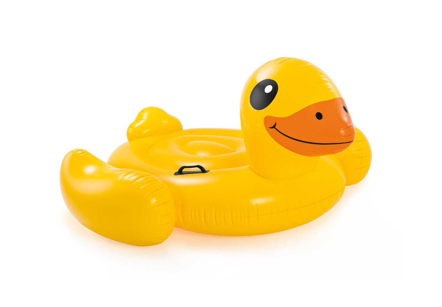 Pripučiamas plaustas Intex Yellow Duck Ride-On kaina ir informacija | Pripučiamos ir paplūdimio prekės | pigu.lt