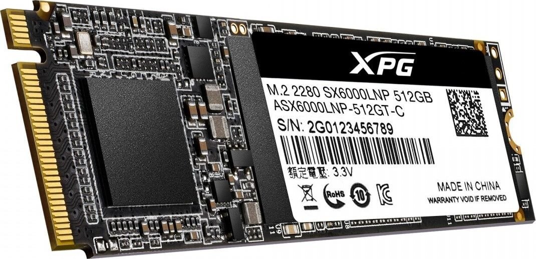 ADATA 512GB M.2 PCIe NVMe XPG SX6000 Lite цена и информация | Vidiniai kietieji diskai (HDD, SSD, Hybrid) | pigu.lt