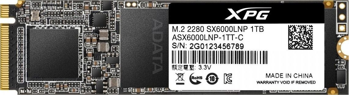 ADATA 1TB M.2 PCIe NVMe XPG SX6000 Lite kaina ir informacija | Vidiniai kietieji diskai (HDD, SSD, Hybrid) | pigu.lt