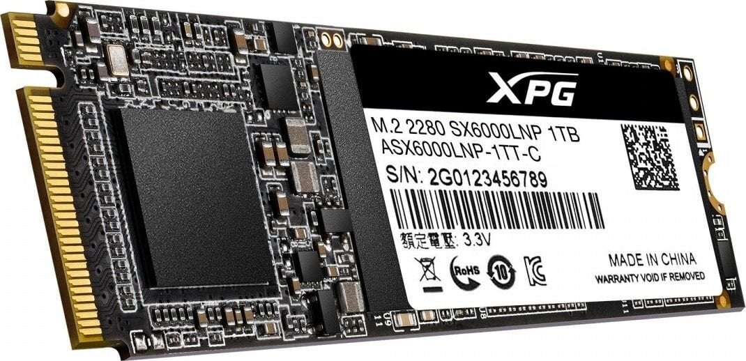 ADATA 1TB M.2 PCIe NVMe XPG SX6000 Lite цена и информация | Vidiniai kietieji diskai (HDD, SSD, Hybrid) | pigu.lt