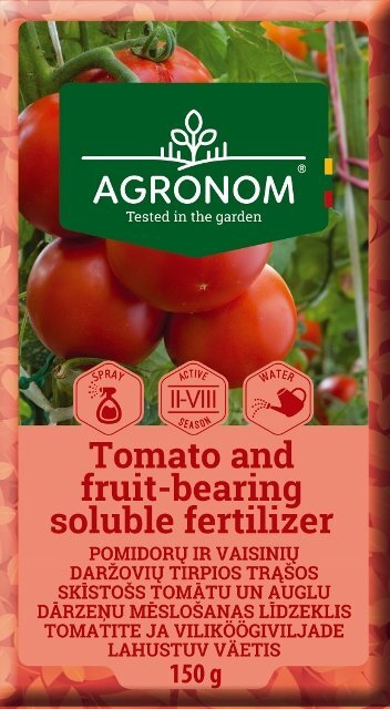 Agronom pomidorų ir vaisinių daržovių tirpios trąšos 150 g kaina ir informacija | Birios trąšos | pigu.lt