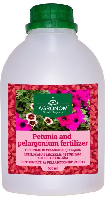 Agronom petunijų ir pelargonijų trąšos 500 ml kaina ir informacija | Skystos trąšos | pigu.lt