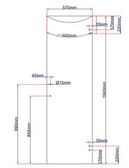 Dušo kabinos durys lenktos 570x1840 skaidrios 2.77. kaina ir informacija | Dušo durys ir sienelės | pigu.lt