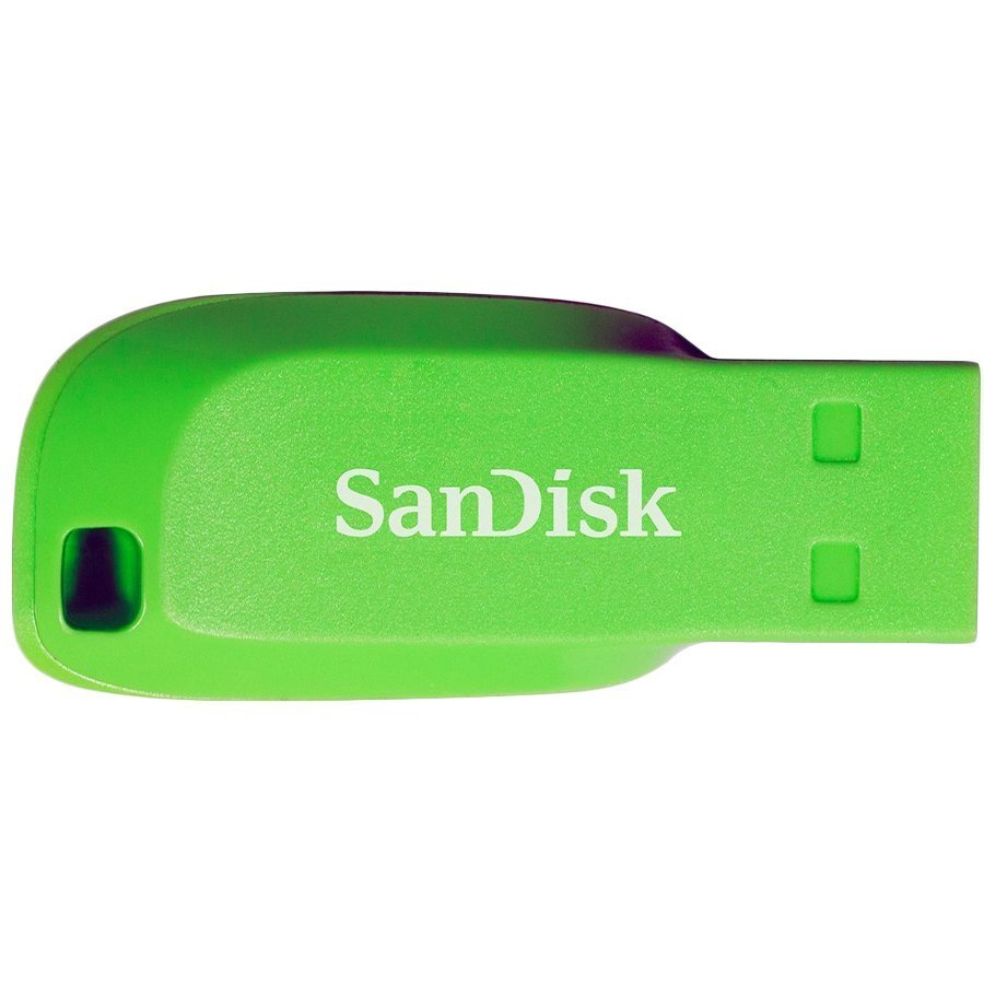 SanDisk Cruzer Blade 64GB Electric Green; EAN: 619659146955 цена и информация | USB laikmenos | pigu.lt