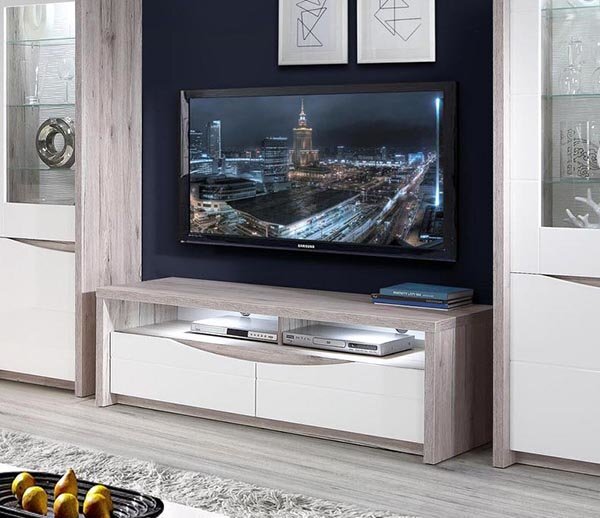 TV staliukas Saint Tropez STZT2211B, baltas/rudas kaina ir informacija | TV staliukai | pigu.lt