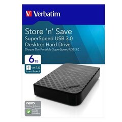 Verbatim Store 'n' Save 6 TB kaina ir informacija | Išoriniai kietieji diskai (SSD, HDD) | pigu.lt