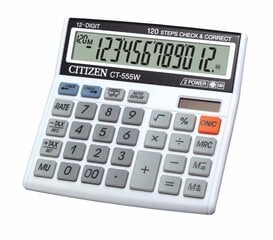 Калькулятор Citizen CT 555W - Белый цена и информация | Kanceliarinės prekės | pigu.lt