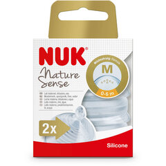 Силиконовая соска NUK Nature Sense M с отверстиями 0-6 мес., 2 шт. цена и информация | NUK Товары для детей и младенцев | pigu.lt