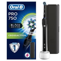 Braun Oral-B Pro750 Black edition + футляр цена и информация | Электрические зубные щетки | pigu.lt