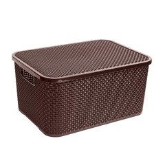 Коробка Branq с крышкой Rattan, 19 л цена и информация | Ящики для вещей | pigu.lt