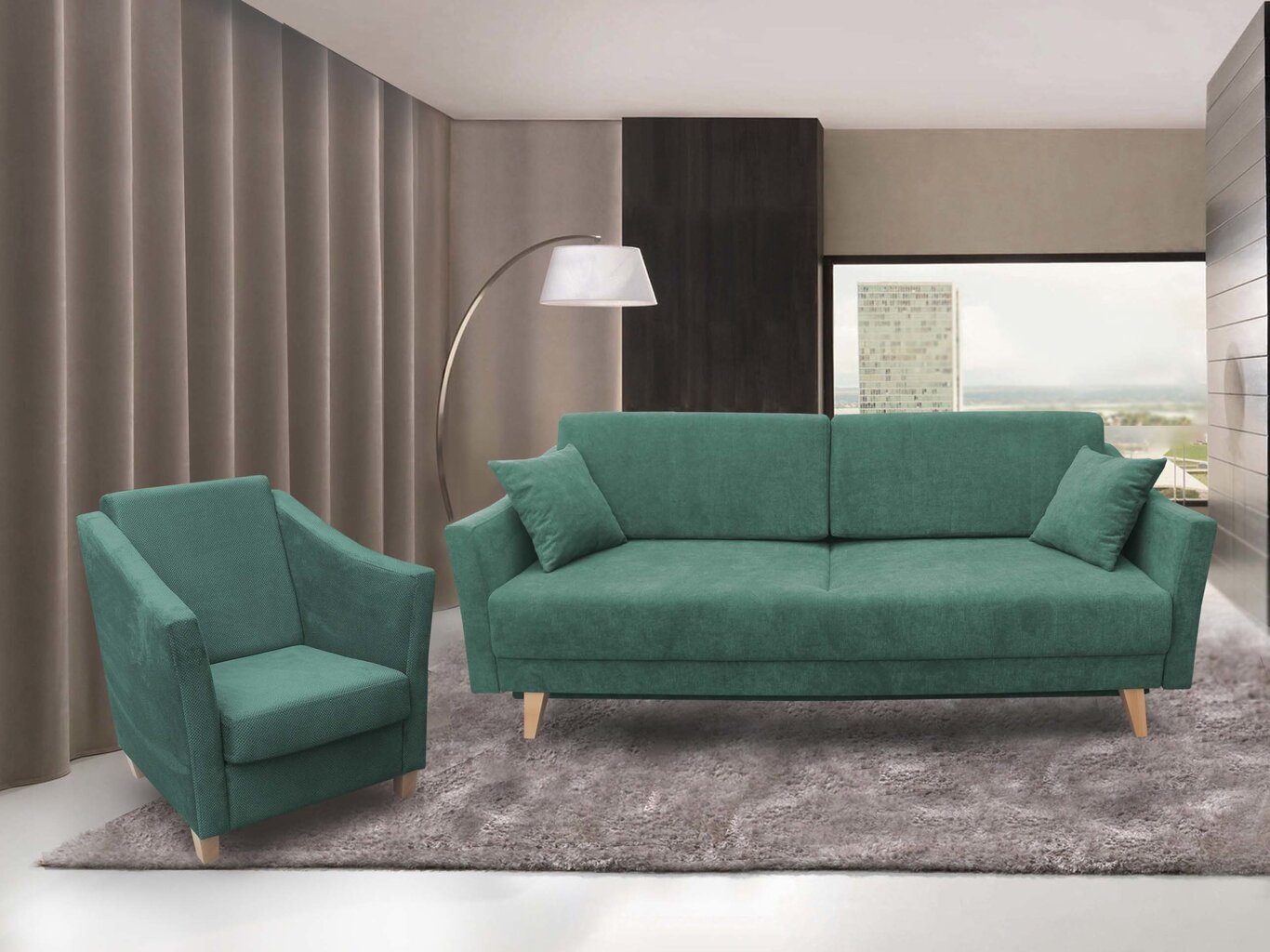 Sofa Bonari, žalia цена и информация | Sofos | pigu.lt