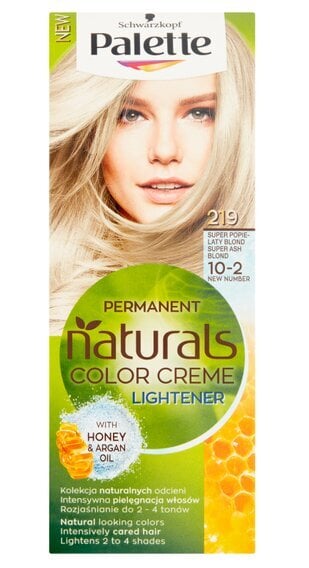 Ilgalaikiai plaukų dažai Schwarzkopf Palette Permanent Natural Colors, 219 Super Ash Blond цена и информация | Plaukų dažai | pigu.lt