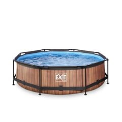 Karkasinis baseinas su filtru Exit Timber, 300x76 cm, rudas kaina ir informacija | EXIT Lauko baseinai | pigu.lt