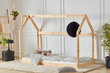 Lova-namelis House, 90x200 cm, ruda kaina ir informacija | Vaikiškos lovos | pigu.lt