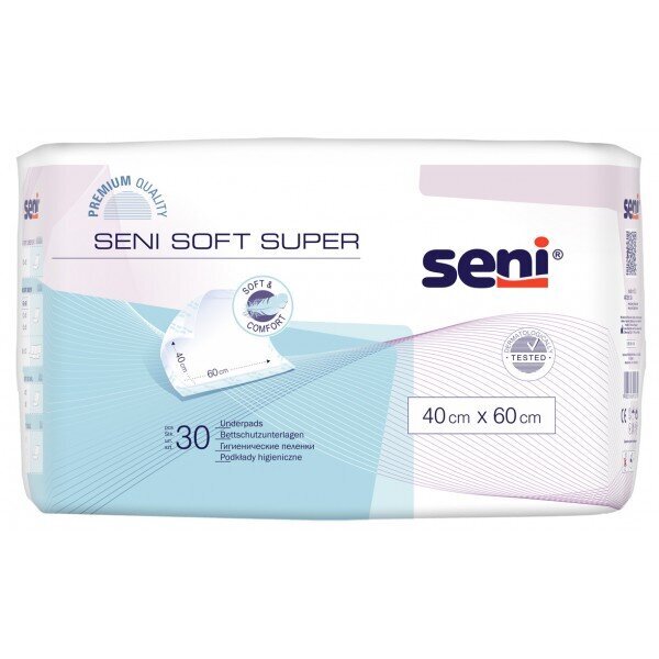 Higieniniai paklotai Soft Super Seni, 30 vnt. kaina ir informacija | Sauskelnės, įklotai, paklotai suaugusiems | pigu.lt