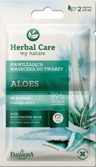 Drėkinamoji veido kaukė Farmona Herbal Care Aloe 2 x 5 ml kaina ir informacija | Veido kaukės, paakių kaukės | pigu.lt