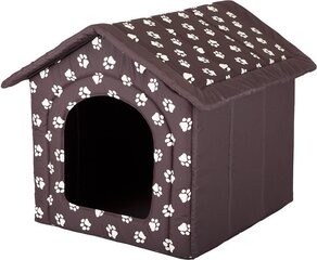 Лежак-конура Hobbydog R4 следы, 60x55x60 см, коричневый цена и информация | Лежаки, домики | pigu.lt