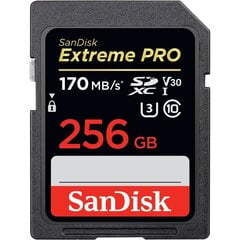 SanDisk Extreme Pro SDXC, 256GB kaina ir informacija | Atminties kortelės fotoaparatams, kameroms | pigu.lt