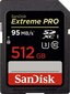 Atminties kortelė „Secure Digital Extreme Pro 512GB“ 170/90 MB / s V30 / UHS-I / U3 kaina ir informacija | Atminties kortelės fotoaparatams, kameroms | pigu.lt