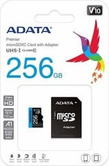 ADATA AUSDX256GUICL10A1-RA1 kaina ir informacija | Atminties kortelės telefonams | pigu.lt