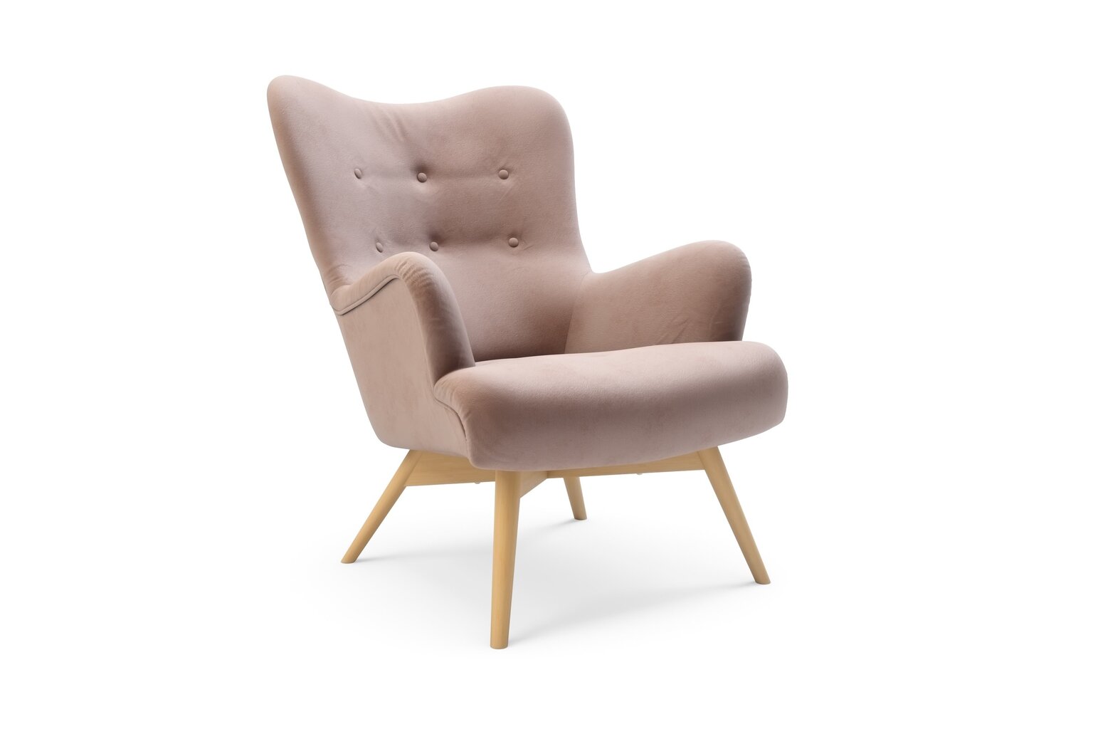 Fotelis Zele, šviesiai rožinis kaina ir informacija | Svetainės foteliai | pigu.lt