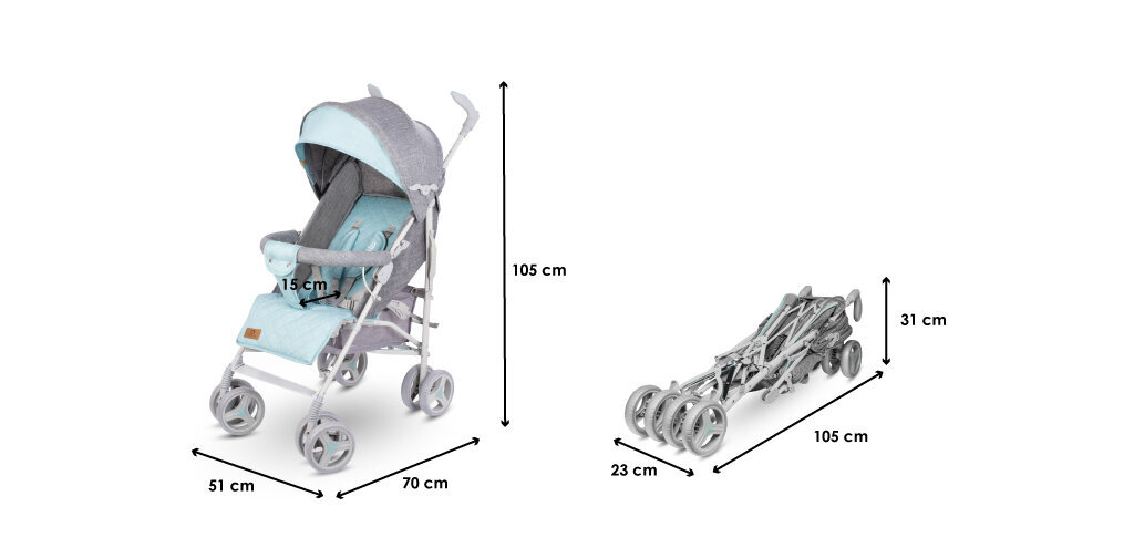 Vežimėlis-skėtukas Lionelo Irma, Mint цена и информация | Vežimėliai | pigu.lt