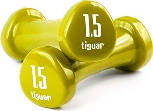 Виниловые гантели Tiguar, 2 x 1,5 кг цена и информация | Гантели, гири, штанги | pigu.lt
