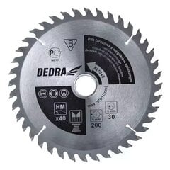 Pjovimo diskas Dedra 40d. 200x30mm, 1 vnt. kaina ir informacija | Mechaniniai įrankiai | pigu.lt