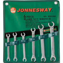 Набор разрезных ключей для тормозных трубок и топливных магистралей Jonnesway W24106S, 6 шт. цена и информация | Механические инструменты | pigu.lt