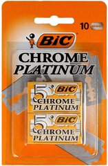 Лезвия бритвы Bic Chrome Platinum, 10 шт. цена и информация | Косметика и средства для бритья | pigu.lt