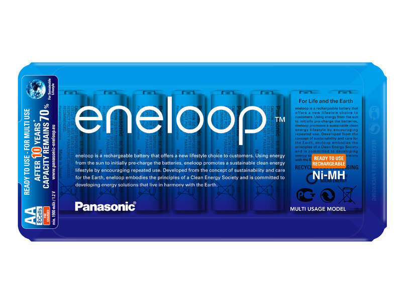 Panasonic eneloop įkraunamos baterijos AA 1900 8SP kaina ir informacija | Elementai | pigu.lt