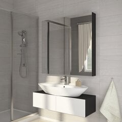 Подвесной шкафчик для ванной комнаты Della, чёрный цена и информация | Шкафчики для ванной | pigu.lt