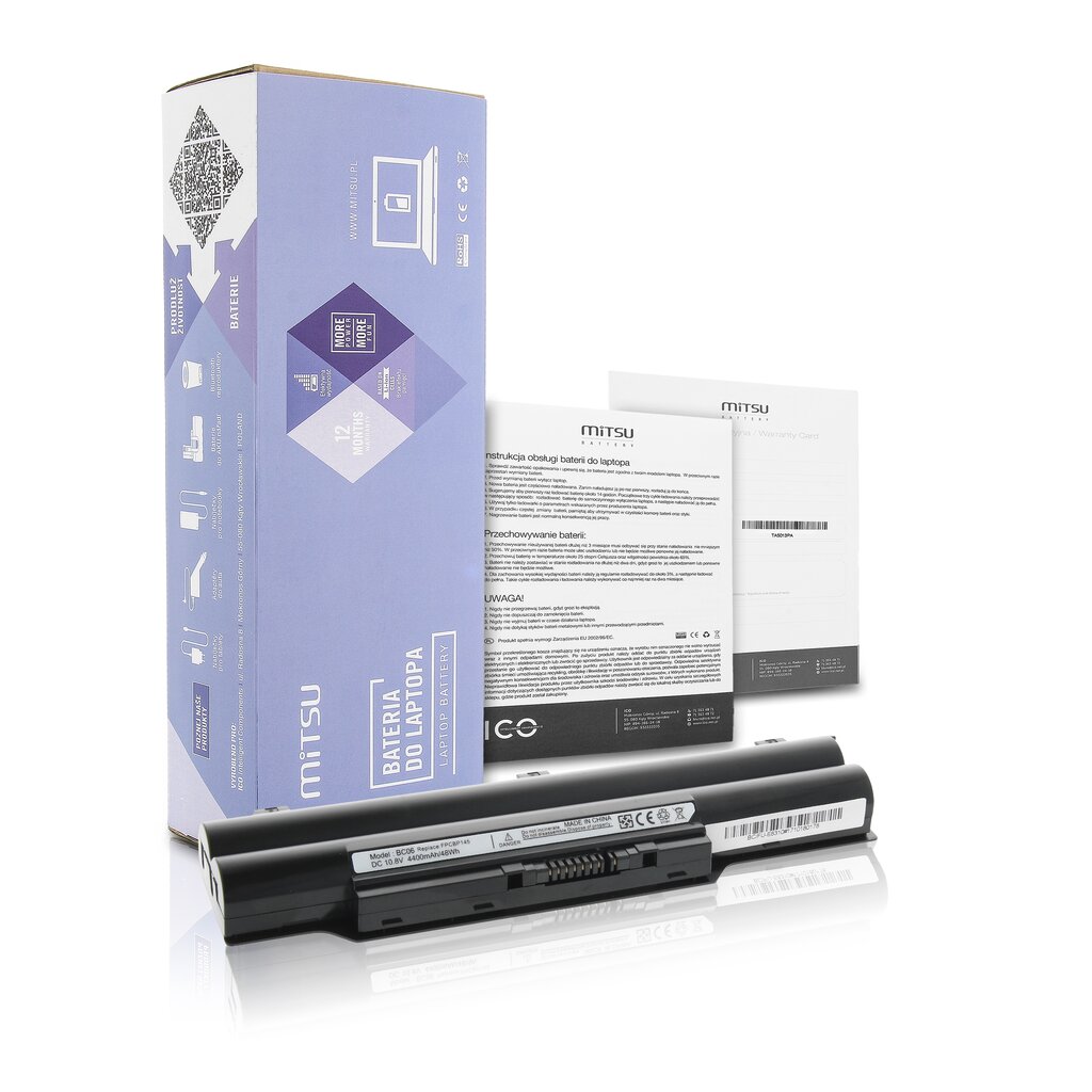 MITSU BATTERY BC/FU-E8310 (FUJITSU 4400 MAH 48 WH) kaina ir informacija | Akumuliatoriai nešiojamiems kompiuteriams | pigu.lt