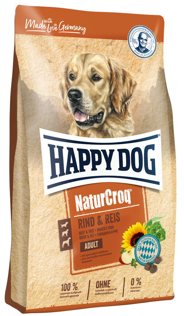 Happy Dog maistas suaugusiems šunims su jautiena ir ryžiais NaturCroq Rind&Reis 15 kg цена и информация | Sausas maistas šunims | pigu.lt