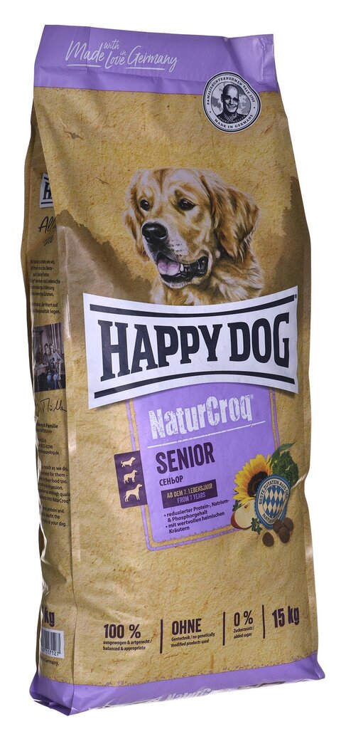 Happy Dog NaturCroq Senior visų veislių šunims su paukštiena, 15 kg kaina ir informacija | Sausas maistas šunims | pigu.lt