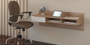 Письменный стол Uno, дуб/белого цвета цена и информация | Компьютерные, письменные столы | pigu.lt